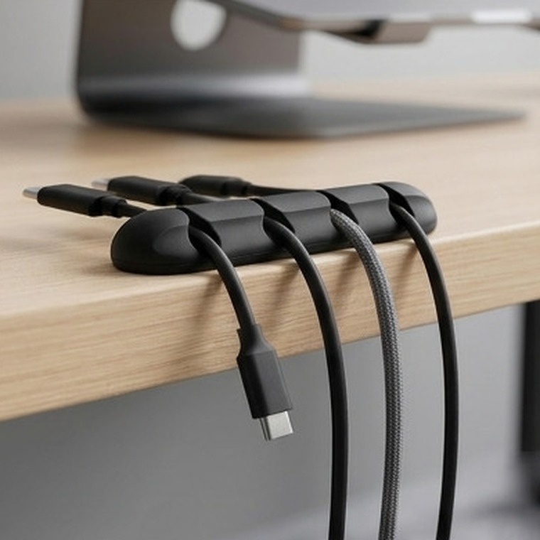 Organizador de cables ERGORA — en uso junto al monitor